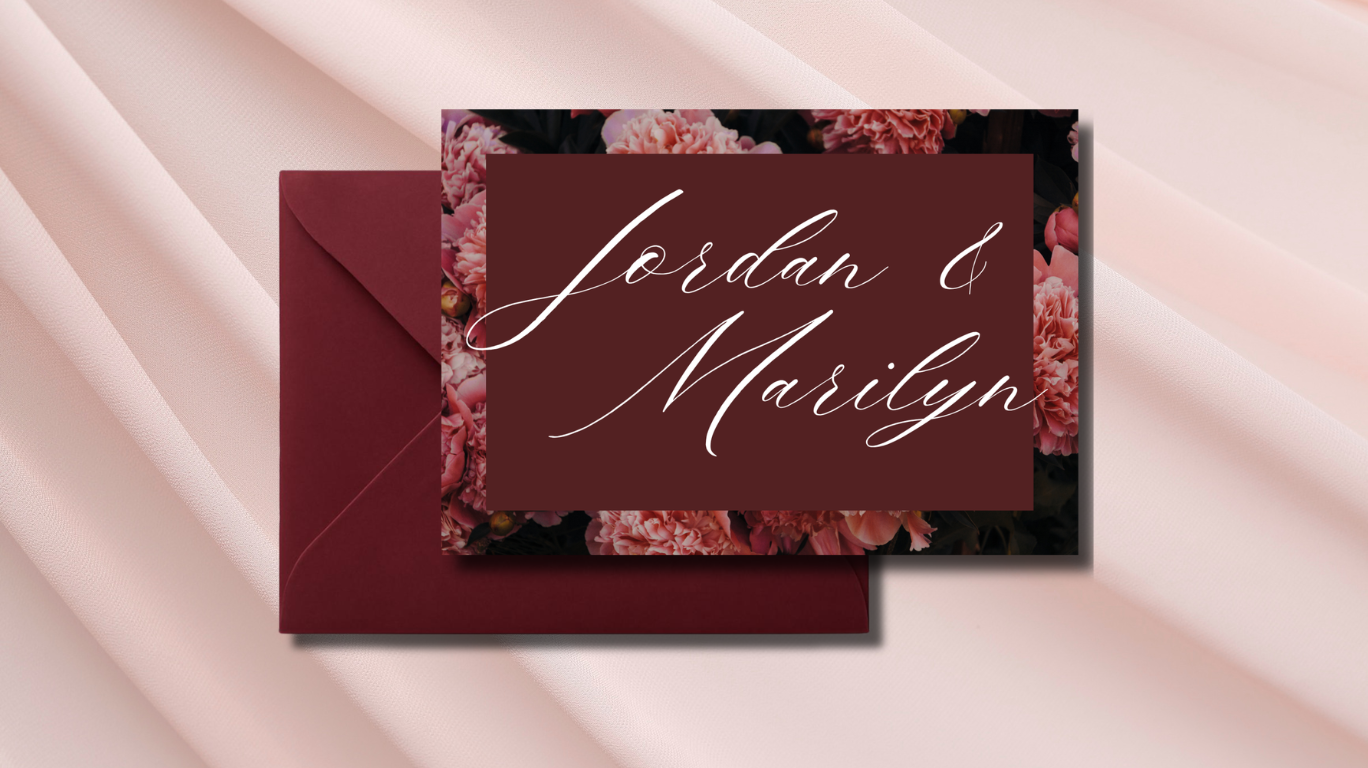 Pink & Burgundy Floral Wedding RSVP Card | Matching Customizable Digital RSVP