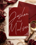 Burgundy Elegance Wedding Invitation | Custom Digital Wedding Invitation