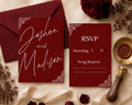 Burgundy Elegance Matching RSVP Card | Custom Digital Wedding RSVP