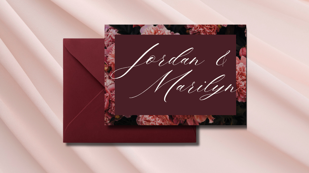 Pink & Burgundy Floral Wedding Invitation | Customizable Digital Wedding Invitation